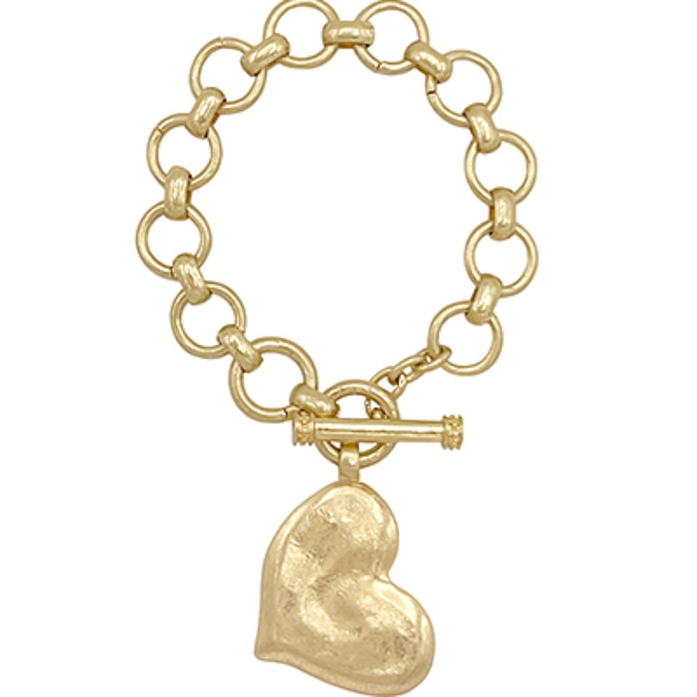 Bold Heart Toggle Bracelet